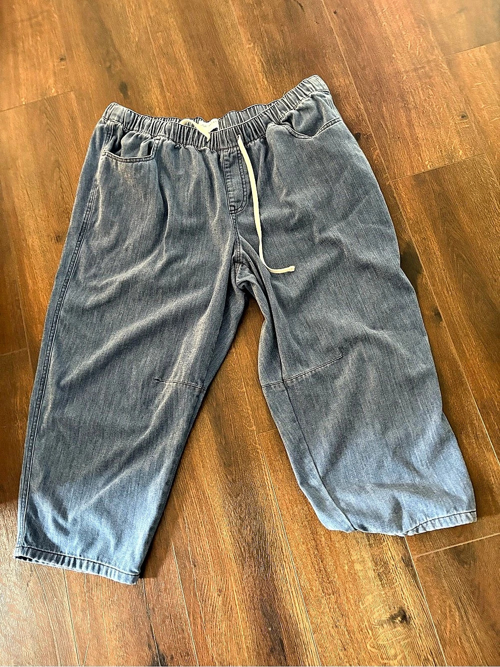 Lane Bryant Mid-Rise Pull-On Ankle Blue Cotton Knit Blend Ankle Pants Size 18P